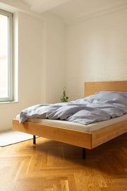 Unidorm Eiche - Holzbett mit Kopfteil 200 x 200 cm