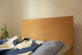 Unidorm Eiche - Holzbett mit Kopfteil 200 x 200 cm