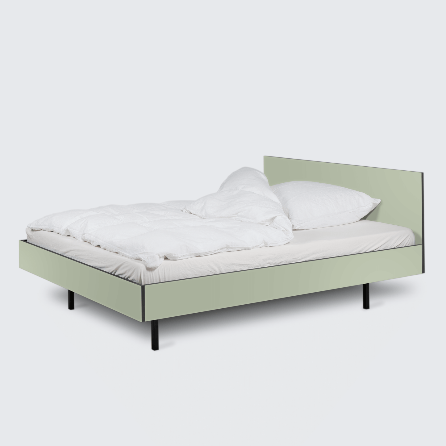 grünes Linoleumbett