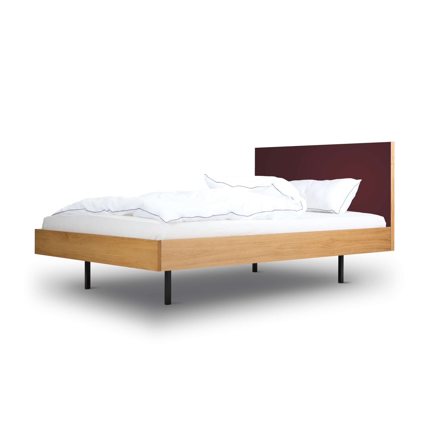 Unidorm Bett, Linoleumkopfteil burgundy