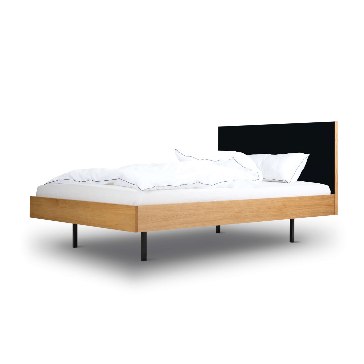 Unidorm Bett, Linoleumkopfteil nero