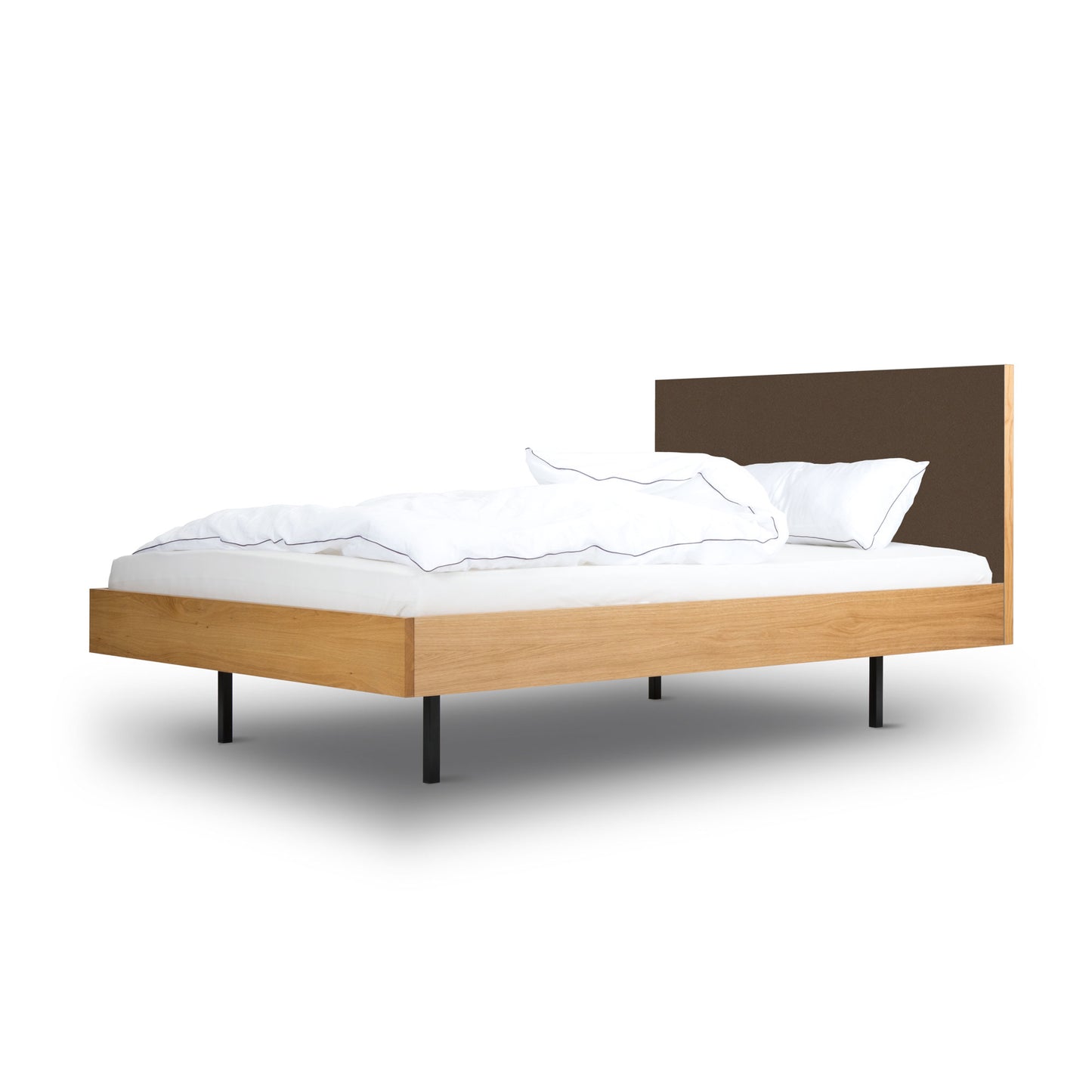
                  
                    Unidorm Eiche - Holzbett mit Kopfteil 200 x 200 cm
                  
                