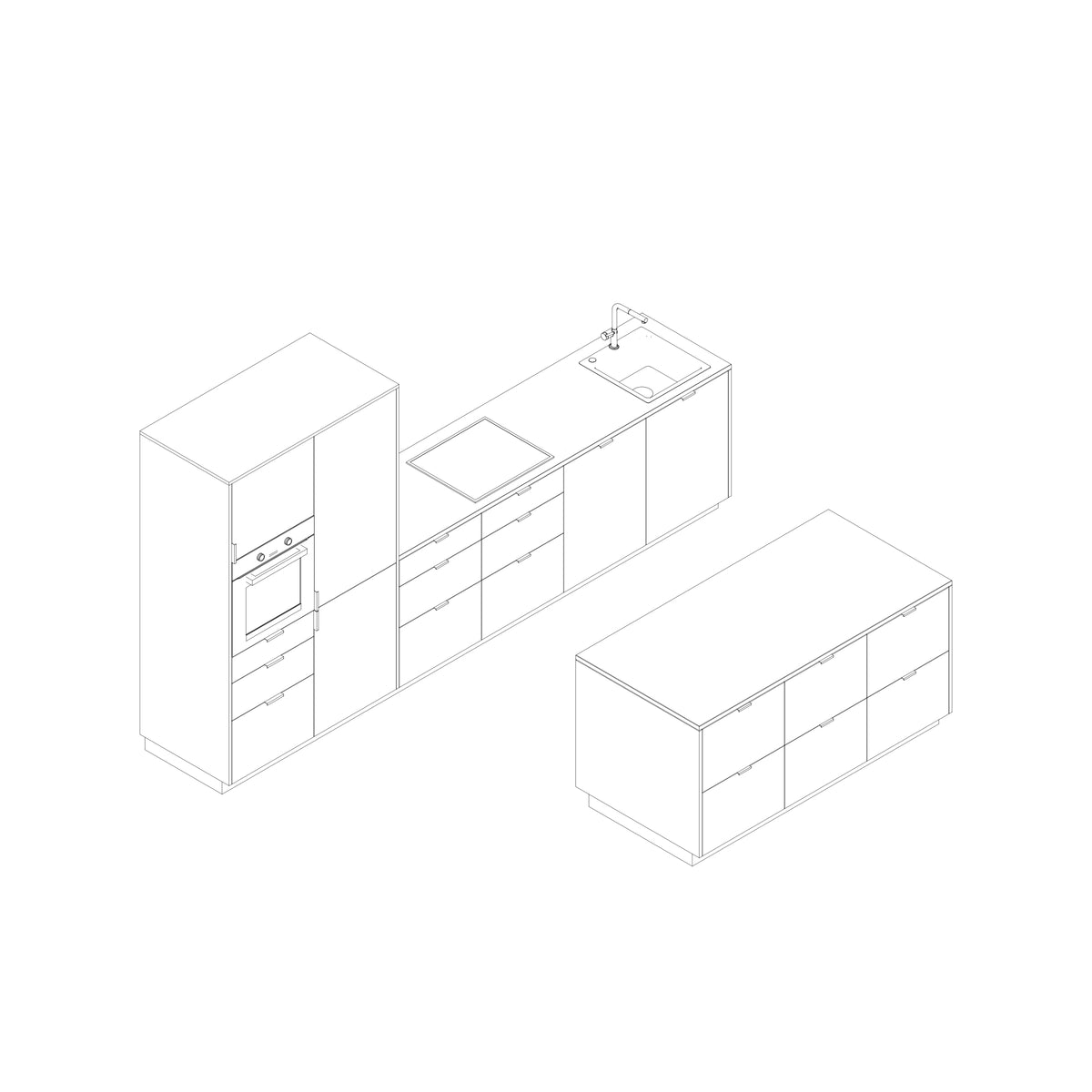 BB-Unit Küchenmodule von BARTMANN: Insel, Maxi und Zeile mit Linoleumfronten