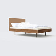 Unidorm Nussbaum - Holzbett mit Kopfteil 180 x 200 cm