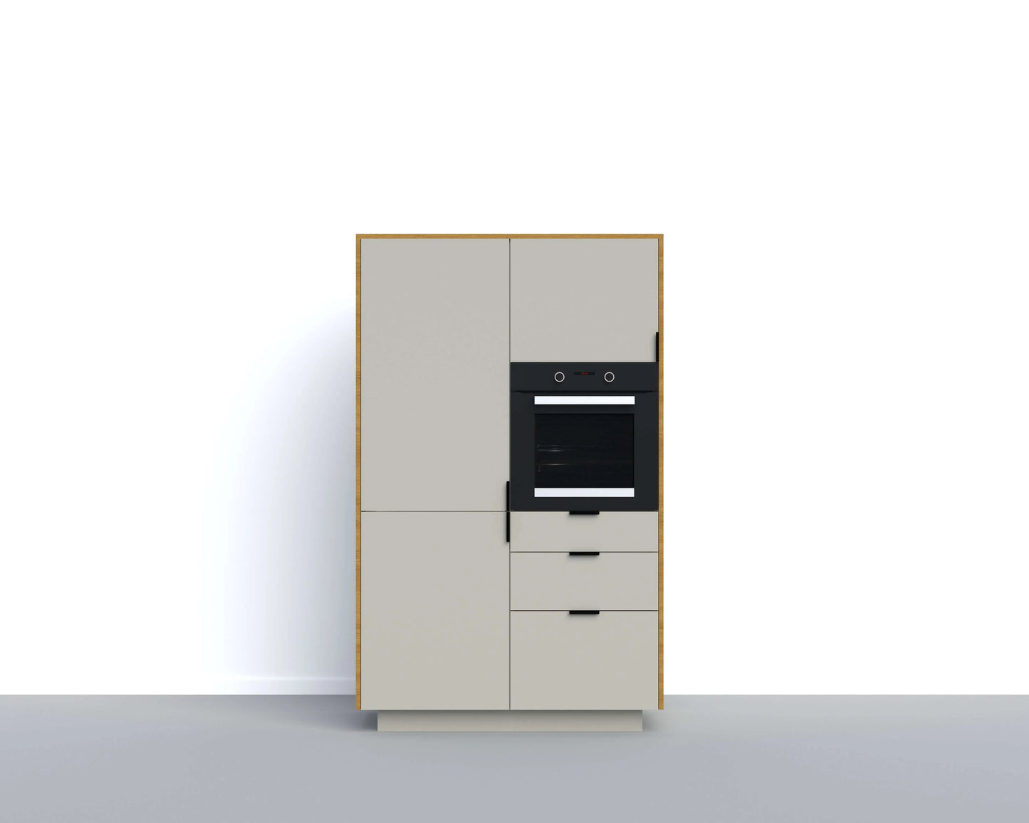 Hochschrankmodul BB-Maxi, Forbo Linoleummöbelfronten, Miele Einbaugeräte