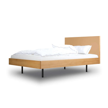 Unidorm Eiche - Holzbett mit Kopfteil 200 x 200 cm