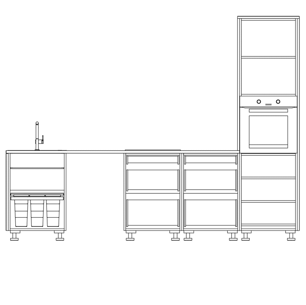 Technische Zeichnung einer Küche